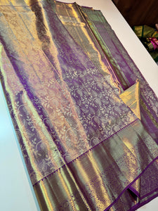 Classic Lavender Elegance Kanchipuram Tissue Handloom Silk Saree SS24507