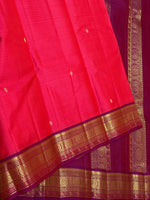 Load image into Gallery viewer, Classic Rose Pink &amp; Wine Red Traditional Butta Kanchipuram Handloom Silk Saree SS26592
