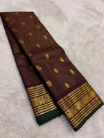 Load image into Gallery viewer, Classic Coffee Brown Elegance Kanchipuram Handloom Silk Saree SS27599
