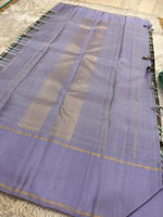 Load image into Gallery viewer, Classic Checks &amp; Grey 2gm Zari Korvai Checks Elegance Kanchipuram Handloom Silk Saree SS27817
