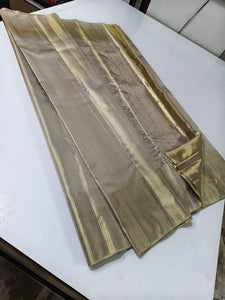 Classic Antique Gold 2gm Zari Kanchipuram Handloom Silk Saree SS25843