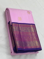 Load image into Gallery viewer, Classic Pink &amp; Vadamalli Purple 2gm Zari Kanchipuram Handloom Silk Saree SS25841
