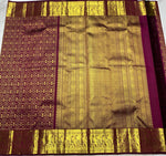 Load image into Gallery viewer, Classic Ruby Plum Bridal Elegance Kanchipuram Handloom Silk Saree SS24861
