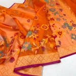 Load image into Gallery viewer, Classic Fanta Orange Banarasi Katan Elegance Handloom Silk Saree SS28587

