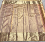 Load image into Gallery viewer, Pastel Pink &amp; Cream Dual Toned 2gm Zari Bridal Elegance Kanchipuram Handloom Silk Saree SS25446
