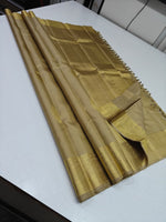 Load image into Gallery viewer, Classic Oatmeal Beige 2gm Zari Kanchipuram Handloom Silk Saree SS26604
