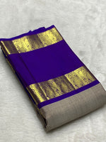 Load image into Gallery viewer, Classic Grey &amp; Purple 2gm Zari Elegance Kanchipuram Silk Saree SS23941
