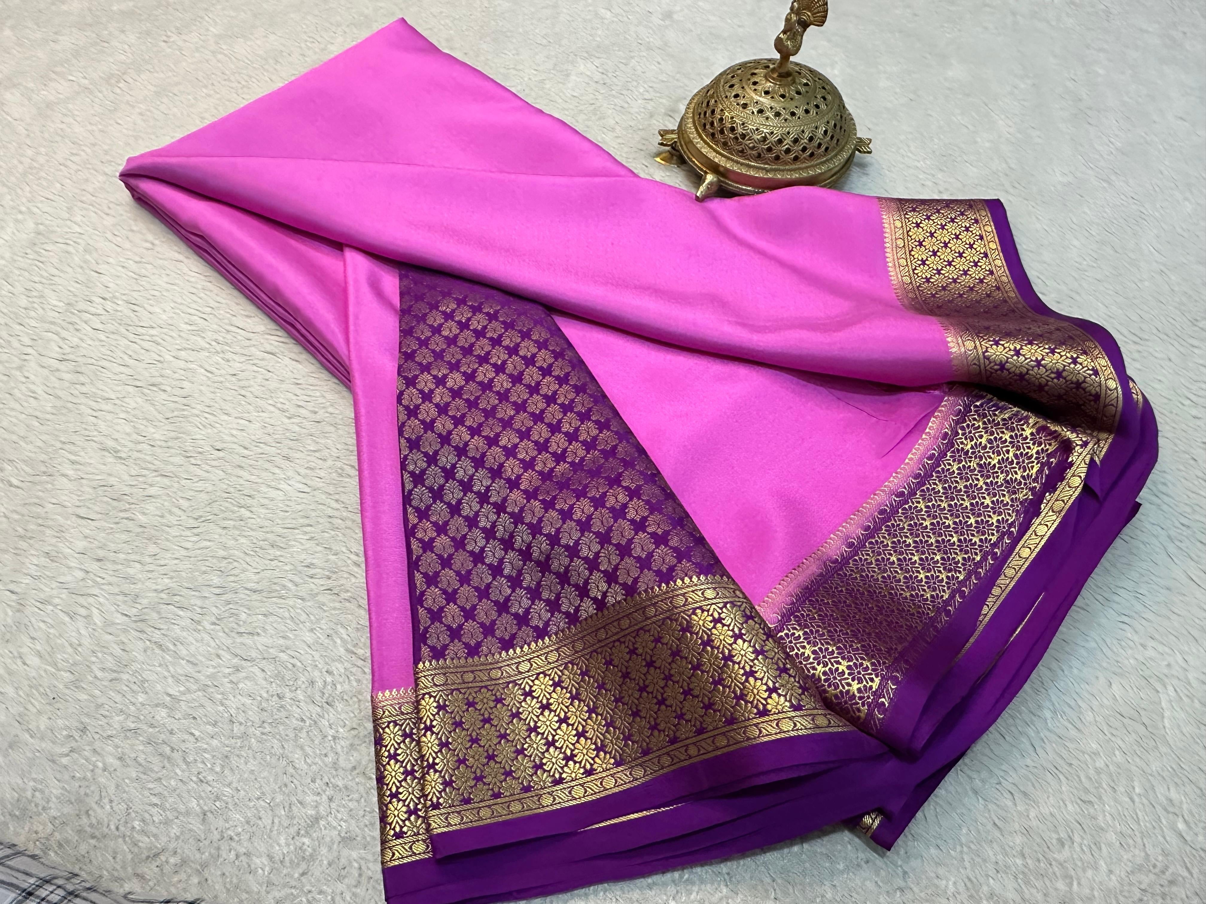 Classic Lilac & Purple Elegance Mysore Silk Saree SS24647