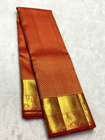 Load image into Gallery viewer, Classic Brick Orange 2gm Zari Bridal Elegance Kanchipuram Handloom Silk Saree SS25721
