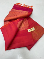 Load image into Gallery viewer, Classic Dual Shaded Orange Double Warp Elegance Handloom Soft Silk Saree SS23538
