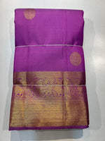 Load image into Gallery viewer, Classic Lilac Lavender 1gm Zari Bridal Elegance Kanchipuram Handloom Silk Saree SS24028
