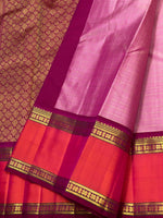 Load image into Gallery viewer, Classic Onion Pink &amp; Dark Rose 2gm Zari Elegance Kanchipuram Handloom Silk Saree SS25318
