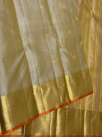 Load image into Gallery viewer, Classic Antique Beige &amp; Orange 2gm Zari Elegance Kanchipuram Handloom Silk Saree SS27080
