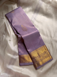 Classic Lavender Elegance Kanchipuram Handloom Silk Saree SS23679