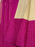 Load image into Gallery viewer, Classic Butter Cream &amp; Green with Pink Elegance Kanchipuram Handloom Silk Saree SS27169
