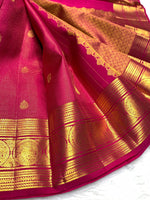 Load image into Gallery viewer, Classic Ruby Pink 2gm Zari Elegance Kanchipuram Handloom Silk Saree SS27499
