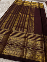 Load image into Gallery viewer, Classic Burnt Orange &amp; Coffee Brown Bridal Elegance Kanchipuram Handloom Silk Saree SS27252
