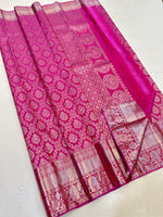 Load image into Gallery viewer, Deep Magenta Silver Zari Bridal Elegance Kanchipuram Handloom Silk Saree SS23577
