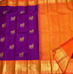 Load image into Gallery viewer, Classic Vadamalli &amp; Orange 1gm Zari Korvai Bridal Elegance Kanchipuram Handloom Silk Saree SS28115
