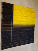 Load image into Gallery viewer, Classic Sunny Yellow &amp; Charcoal Black 2gm Zari Elegance Kanchipuram Handloom Silk Saree SS28428
