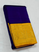 Load image into Gallery viewer, Classic Violet &amp; Golden Yellow 2gm Zari Elegance Kanchipuram Handloom Silk Saree SS24708
