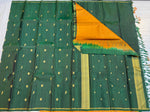 Load image into Gallery viewer, Classic Green &amp; Mustard 2gm Zari Kanchipuram Handloom Silk Saree SS26568
