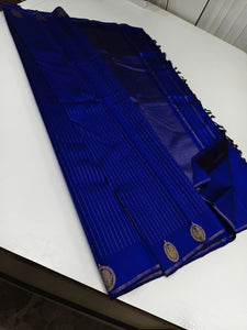 Classic Royal Blue 2gm Zari Elegance Kanchipuram Silk Saree SS23928