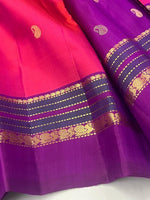 Load image into Gallery viewer, Classic Deep Rose &amp; Vadamalli 2gm Zari Bridal Elegance Kanchipuram Handloom Silk Saree SS27126
