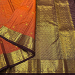Load image into Gallery viewer, Classic Mustard &amp; Coffee Brown 2gm Zari Bridal Elegance Kanchipuram Handloom Silk Saree SS25936
