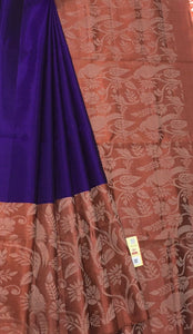 Classic Violet & Brick Brown Handloom Soft Silk Saree SS22946