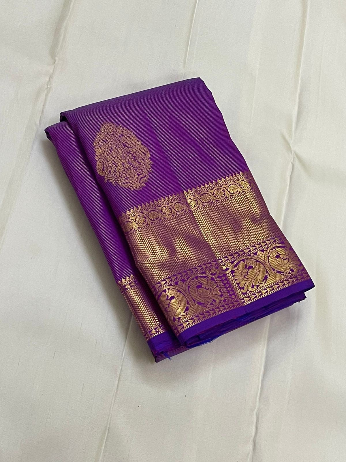 Classic Vadamalli Purple 2gm Zari Elegance Kanchipuram Handloom Silk Saree SS24807