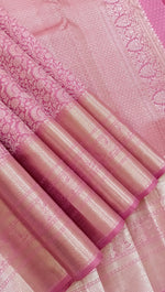 Load image into Gallery viewer, Classic Pastel Pink Silver Zari Elegance Kanchipuram Handloom Silk Saree SS24241
