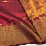 Load image into Gallery viewer, Classic Brick Red 2gm Zari Temple Bridal Elegance Kanchipuram Handloom Silk Saree SS26579
