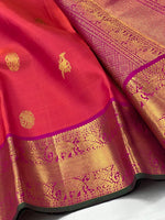 Load image into Gallery viewer, Classic Rose &amp; Pink 2gm Zari Bridal Elegance Kanchipuram Handloom Silk Saree SS26928
