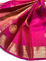 Load image into Gallery viewer, Classic Deep Pink 2gm Zari Elegance Kanchipuram Handloom Silk Saree SS24393
