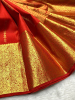 Load image into Gallery viewer, Classic Brick Red 2gm Zari Elegance Kanchipuram Handloom Silk Saree SS23559
