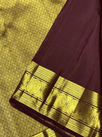 Load image into Gallery viewer, Classic Burnt Orange &amp; Coffee Brown 2gm Zari Elegance Kanchipuram Handloom Silk Saree SS27501
