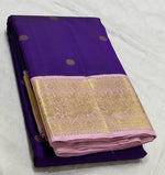 Load image into Gallery viewer, Classic Violet &amp; Pink 2gm Zari Elegance Kanchipuram Handloom Silk Saree SS24473
