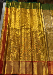 Classic Full Gold 1gm Zari Bridal Elegance Kanchipuram Handloom Silk Saree SS24021