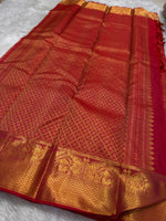 Load image into Gallery viewer, Classic Crimson Red Bridal Elegance Kanchipuram Handloom Silk Saree SS26227
