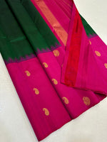 Load image into Gallery viewer, Classic Green &amp; Magenta Kanchipuram Handloom Silk Saree SS26329
