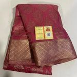 Load image into Gallery viewer, Classic  Creamy Pink Red Handwork Elegance Khaddi Banarasi Crepe Silk Saree SS25413

