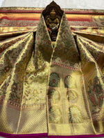 Load image into Gallery viewer, Classic Gold 2gm Zari Bridal Elegance Kanchipuram Handloom Silk Saree SS25365
