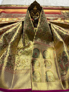 Classic Gold 2gm Zari Bridal Elegance Kanchipuram Handloom Silk Saree SS25365