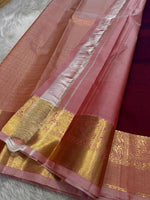 Load image into Gallery viewer, Classic Wine Red &amp; Rose Kanchipuram Handloom Silk Saree SS25961
