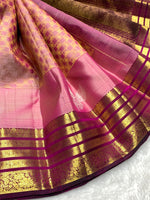 Load image into Gallery viewer, Classic Creamy Pink 2gm Zari Elegance Kanchipuram Handloom Silk Saree SS25366
