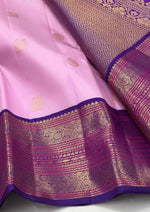 Load image into Gallery viewer, Classic Pink &amp; Vadamalli Purple 2gm Zari Kanchipuram Handloom Silk Saree SS25841
