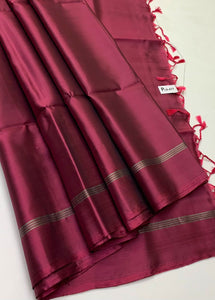 Classic Creamy Pink Elegance Plain Handloom Soft Silk Saree SS26137