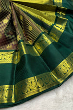 Load image into Gallery viewer, Classic Coffee Brown &amp; Pine Green 2gm Zari Bridal Elegance Kanchipuram Handloom Silk Saree SS27885
