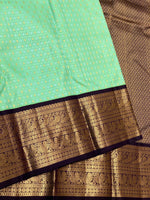 Load image into Gallery viewer, Classic Sea Green &amp; Aubergine Elegance Kanchipuram Silk Saree SS24213
